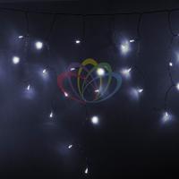 Гирлянда Айсикл (бахрома) светодиодный, 2,4 х 0,6 м, прозрачный провод, 230В Белый NEON-NIGHT