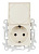 Simon 24 Слоновая кость Розетка 2К+3 IP44 с крышкой и защитными шторками Push&Go