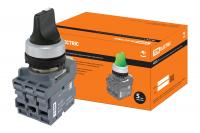 Переключатель на 2 положения с фиксацией M2SS2-20B короткая ручка в сборе d22мм 1з+1р ЧЕРНЫЙ TDM