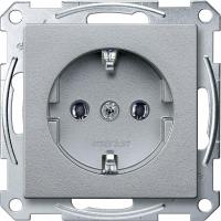 Merten SM Алюминий Розетка с/з безвинт. зажим