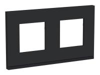 UNICA PURE Каучук/Антрацит Рамка 2-постовая горизонтальная