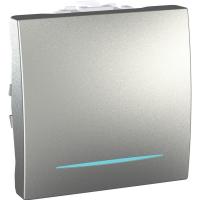 UNICA Алюм Выключатель 1-клавиш.(СХ.1) с подсв.10A