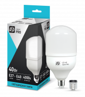 Лампа светодиодная LED-HP-PRO 40Вт 230В Е27 с адаптером E40 4000К 3600Лм ASD
