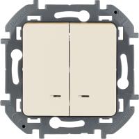 Legrand INSPIRIA Слоновая кость Выключатель 2-кл. с подсв./индик.10AX 250В