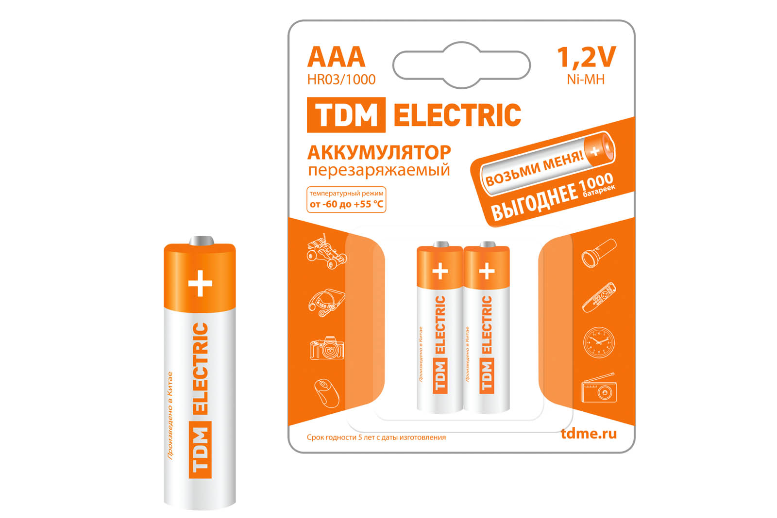 Аккумулятор AAA-1000 mAh Ni-MH BP-2 TDM купить по цене 173.52 руб. в  Севастополе | «Сириус Электро»