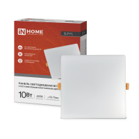 Панель светодиод. встр. безрамочная SLP-FL 10Вт 230В 4000К 900Лм 100мм с рег.монтаж. 50-75мм бел