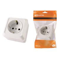Розетка 2П+3 открытой установки IP20 16А 250В (керамика) белая "Ладога" TDM