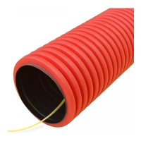 Труба гофрированная двустенная ПНД d 63 с зондом (20 м/уп.) красная TDM