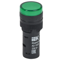 Лампа AD16DS(LED)матрица d=16мм зеленый 230В AC IEK