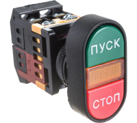 Кнопка APВВ-22N "Пуск-Стоп" d22мм неон/230В 1з+1р TDM