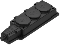 Systeme Electric MultiSet Черная Колодка 3х розетка 2К+З каучуковая 16А/250В IP44