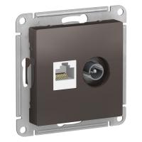 AtlasDesign Мокко Розетка 2-ая комп+ТВ, RJ45+TV, кат.5E, механизм