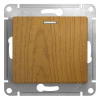 GLOSSA Дерево дуб Выключатель 1-клавишный с подсветкой, сх.1а, 10АХ, механизм
