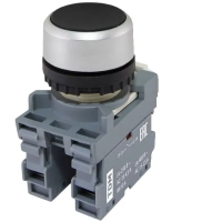 Кнопка MP1-20B в сборе d22мм 1з+1р черная TDM