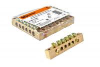 Шина "N" нулевая 6х9мм 6/2 (6 групп/крепеж по краям) TDM