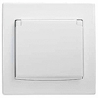 Розетка крышк.зазем к-т, бел.с бел.вставк.