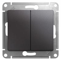 GLOSSA Графит Переключатель 2-клавишный,сх.6,10AX, механизм