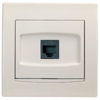 Розетка комп RJ45 к 5E UTP крем\крем вставк