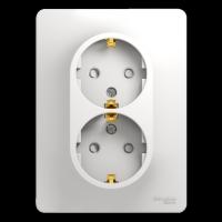 GLOSSA Бел Розетка 2-я с/з со шторками, в сборе