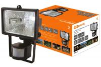 Прожектор ИО150Д (детектор) галоген.черный IP54  TDM