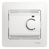 GLOSSA Бел Термостат электронный теплого пола с датчиком, 10А, в сборе с рамкой