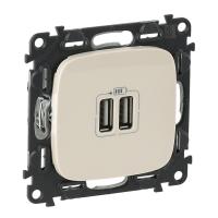 Legrand Valena ALLURE Сл.кость Розетка 2-ая USB 240В/5В 1500мА (с лицевой панелью)