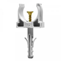 Крепеж-клипса с дюбелем и саморезом серая d20 мм (100шт/1200шт уп/кор) Промрукав