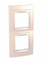 РАМКА 2-постовая,  вертикальная, UNICA ХАМЕЛЕОН БЕЖЕВЫЙ