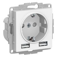 AtlasDesign Бел Розетка USB A+A, 5В/2,4А, 2х5В/1,2А, механизм