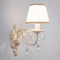 Светильник Хрусталь - 3637/1 белый с золотом/прозрачный Strotskis