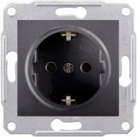 SEDNA Графит Розетка с/з, 16А, 250В_sale