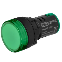 Лампа сигнальная AD-22DS, LED, d22 мм, 24-440 В AC/DC, зеленый TDM