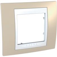 UNICA ХАМЕЛЕОН РАМКА 1-постовая, БЕЛЫЙ/ ПЕСЧАНЫЙ