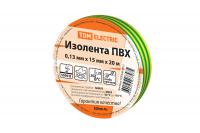 Изолента ПВХ 0,13*15мм Желто-Зеленая 20м TDM
