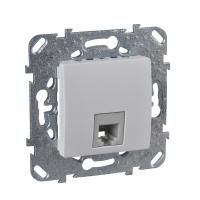 UNICA Бел Телеф.розетка RJ11,2-мод,4конт.