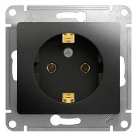 GLOSSA Антрацит Розетка с/з, 16А, механизм
