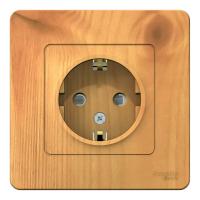 BLANCA Ясень С/У Розетка с/з со шторками, 16А, 250В