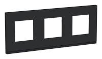 UNICA PURE Каучук/Антрацит Рамка 3-постовая горизонтальная