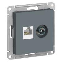 AtlasDesign Грифель Розетка 2-ая комп+ТВ, RJ45+TV, кат.5E, механизм