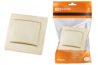 Розетка 2П+З с защ. шт. и крышкой 16А 250В IP42 сл. кость "Таймыр" TDM