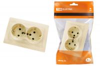 Розетка двойная 2П+З 16А 250В сл. кость "Таймыр" TDM