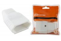 Кабельная розетка 2П 10А 250B (под евровилку CEE 7/16) с з/ш прямой вывод кабеля белаяTDM