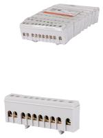 Шина "L" "фаза" в сером изоляторе на DIN-рейку 6x9мм 10 групп TDM	