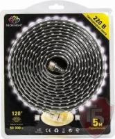 LED лента влагозащищенная 220В, 60 SMD3528/метр, цвет белый, блистер 5 метров Neon-Night_sale