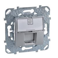 UNICA Алюм Комп. розетка 1ХRJ45 КАТ. 5Е, с полем для надписи