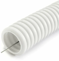 Труба гофрированная ПЛЛ легкая безгалогенная (HF) негорючая (НГ) белая с/з d20 мм (50м/уп) Промрукав