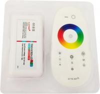 Беспроводной RGB контроллер 2.4G с пультом ДУ с сенсорным управлением; 12-24V, 18А Беспроводной RGB контроллер 2.4G с пультом ДУ с сенсорным управлением; 12-24V, 18А