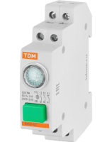 Выключатель кнопочный с индикацией ВКИ-47 зеленый (LED) 2НО;1НЗ AC/DC TDM