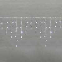 Гирлянда Айсикл (бахрома) светодиодный, 2,4 х 0,6 м, белый провод, 220В Белый NEON-NIGHT