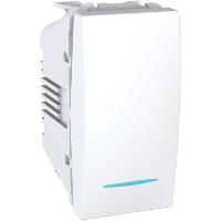 UNICA Бел Выключатель1-клавиш.(сх.1) З подсв. 1мод.